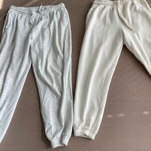 Kids' Gray and White Jogger Pants
